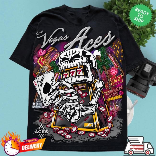 Official Warren Lotas Aces Slot Machine Tshirt - Black