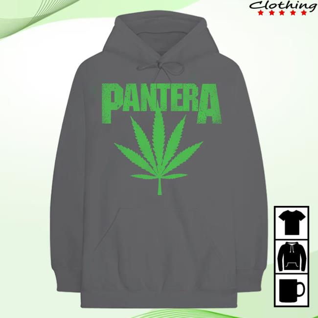 Official Pantera Merch Store Pantera Cannabis Skull Charcoal Crew neck