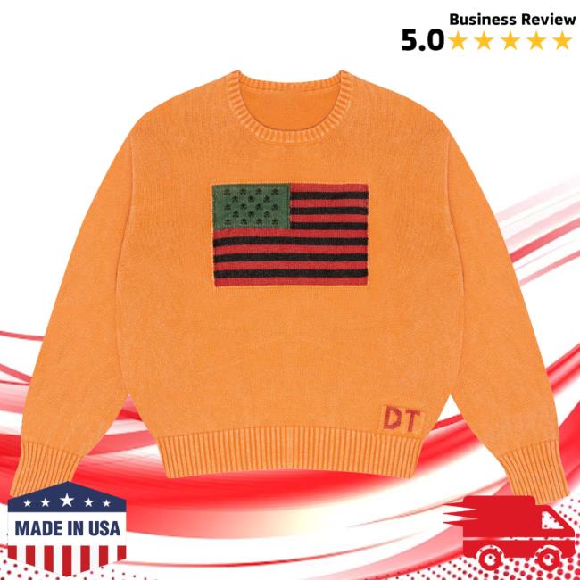 Official Denim Tears Clothing Store Shop Tyson Beckford Crewneck Sweatshirt Orange Denimtears Merch