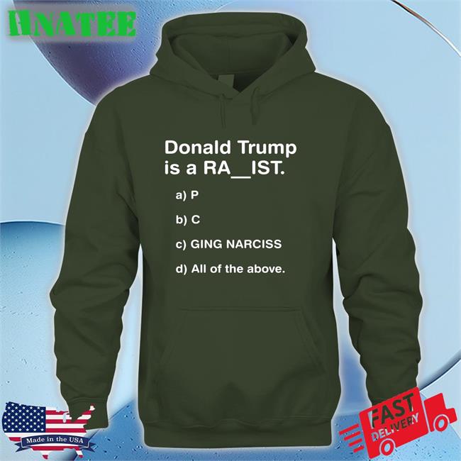 Donald Trump Is A Ra Ist Black Tee Shirt Bubba O'Riley DrunkenCrunker