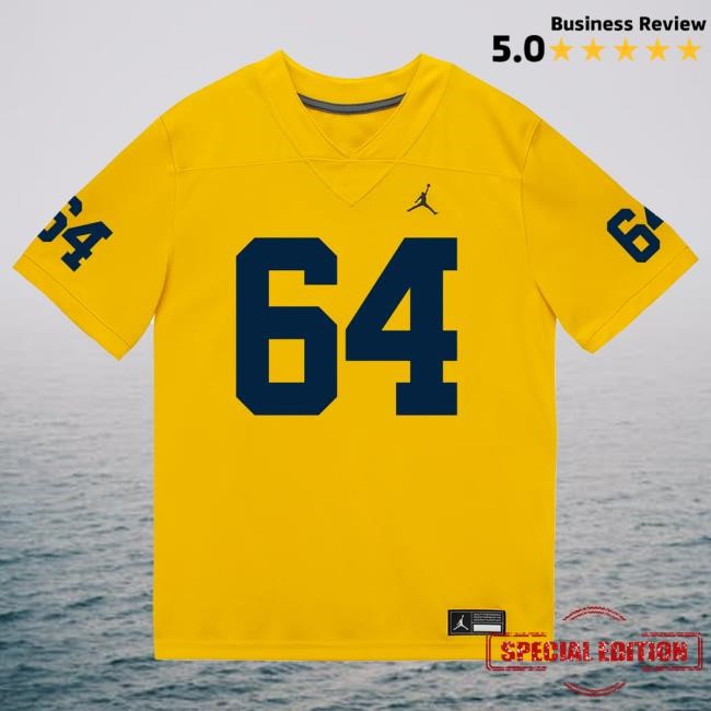 Michigan Wolverines #64 James Kavouklis Student Athlete Maize Football Jersey Shirts The M Den Shop Official