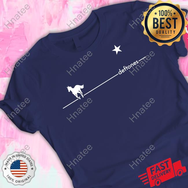 Official Deftones Shop White Pony Navy Flag Shirt
