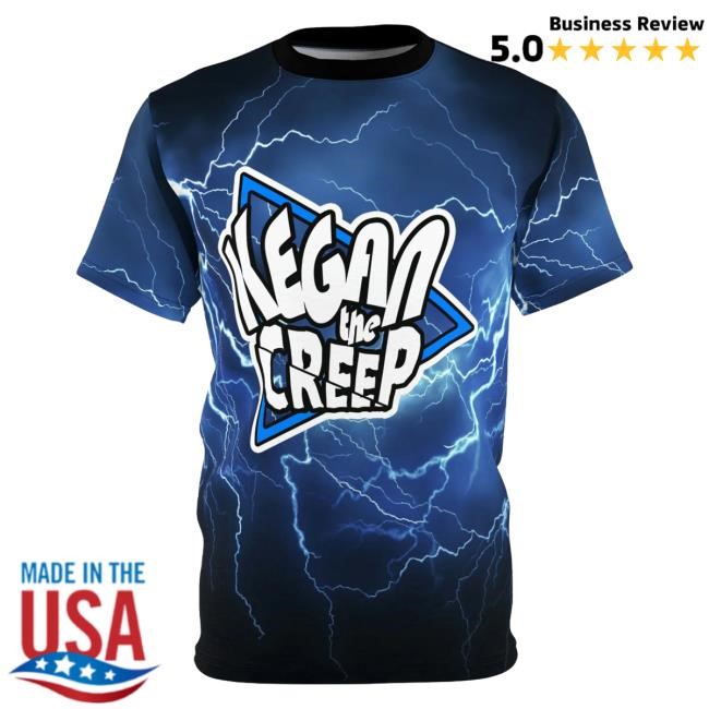 Official Creep Cast Merch Kegan The Creep Lightning All-Over Print T Shirt CreepCast