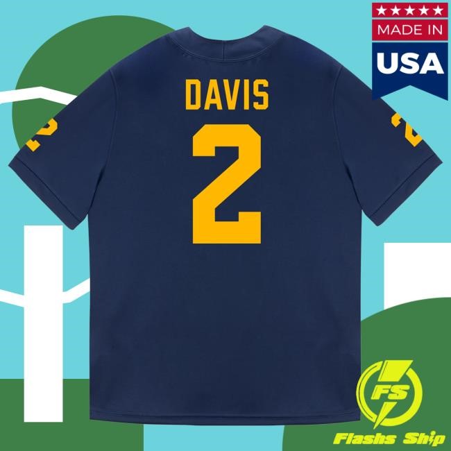 The M Den Michigan Wolverines #2 Jadyn Davis Student Athlete Blue Football Jersey Top Shirt