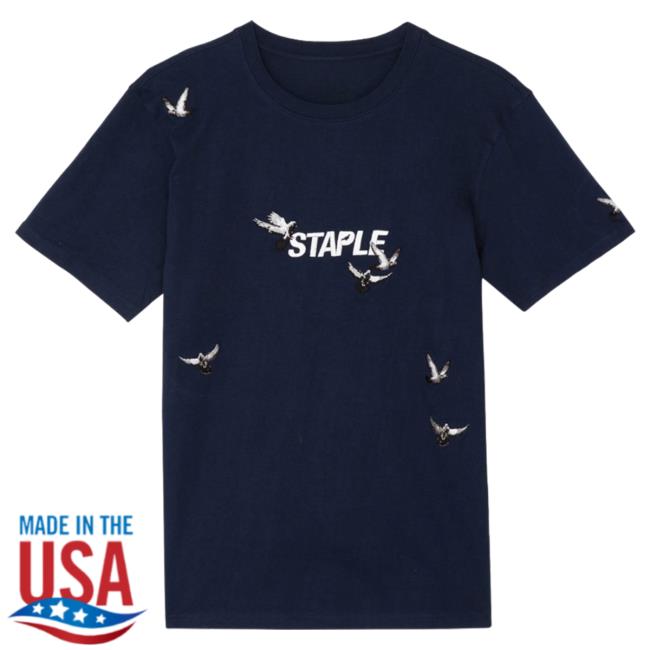 Official Staple Pigeon Clothing Flock Logo Tee Navy Staplepigeon