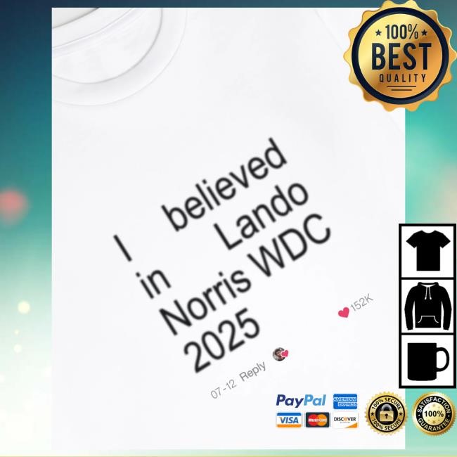 Official Lando Norris Merch Store Shop Lando Norris Believe Boxy Tshirt