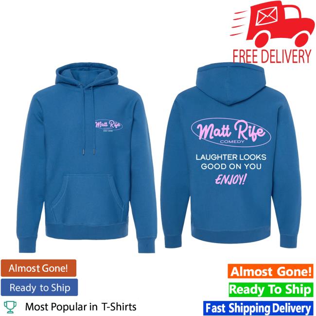 Matt Rife Comedy Laughter Looks Good On You - Enjoy Royal Blue Pullover Hoodie