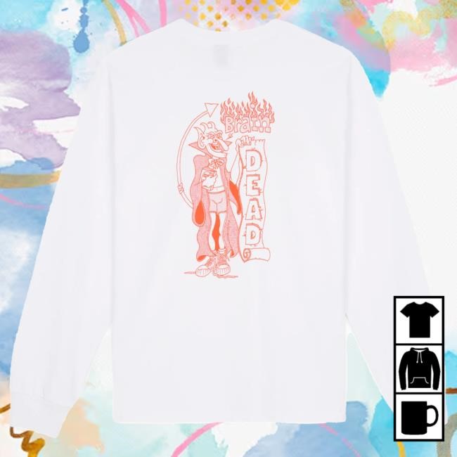 Official Brain Dead Merch Shop Brain Dead Judgement Long Sleeve Tee Shirt - White