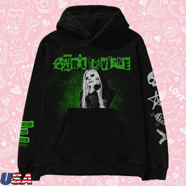 Avril Lavigne Tour 2025 Black Hoodie