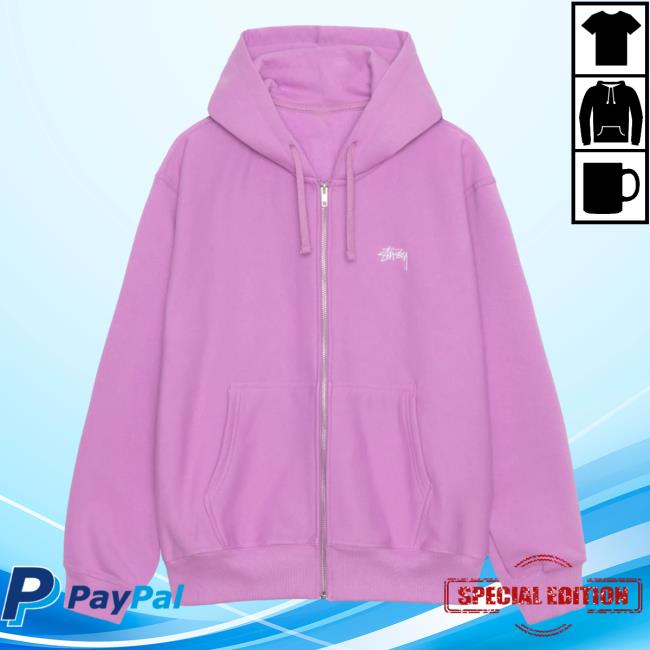 Official Stussy Clothing Store Shop Merch Stock Logo Zip Up Sweaters Violet Apparel