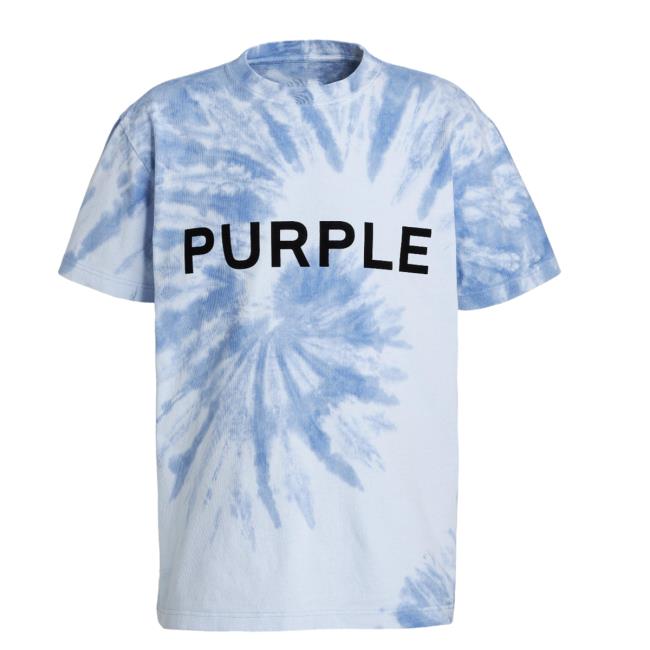 Official Harry Rosen Purple Brand Swirling Tie Dye Design Crewneck Tshirt Mid Blue