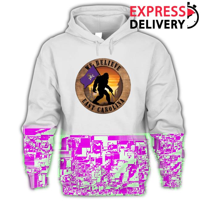 Official ECU Pirates Bigfoot We Believe Long Sleeve Tee