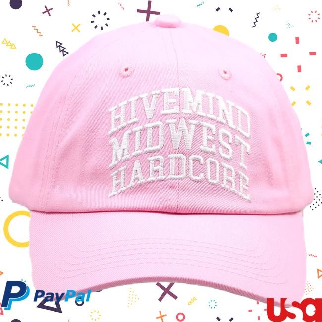 Official Copes Merch Shop Nathaniel Copes Hivemind Embroidered Midwest Hardcore Pink Cap