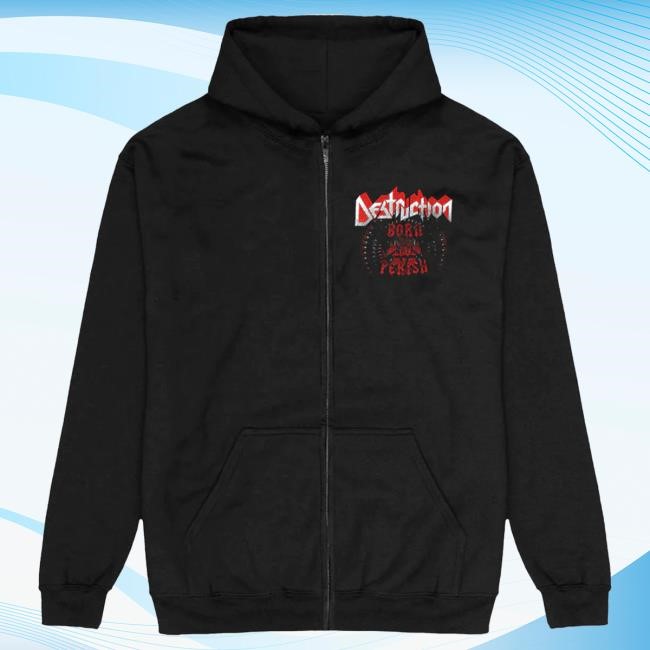 Official Nuclear Blast Merch Shop Destruction - Born To Perish - Zipper Attractive Hoodie NuclearBlast