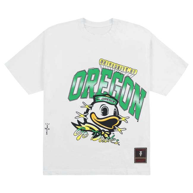 Official Travis Scott Utopia Merch Store CJ X M&N X UNIVERSITY OF OREGON HANDDRAWN Popover Shirt Travis Scott Apparel Clothing TravisScott