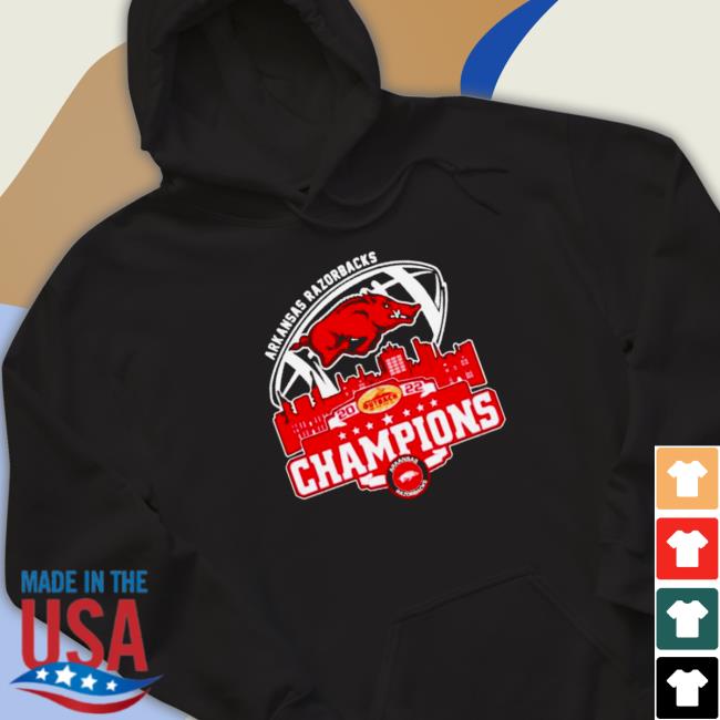 Arkansas Razorbacks Logo Dukes Bowl City 2022 Champions Tee Shirt