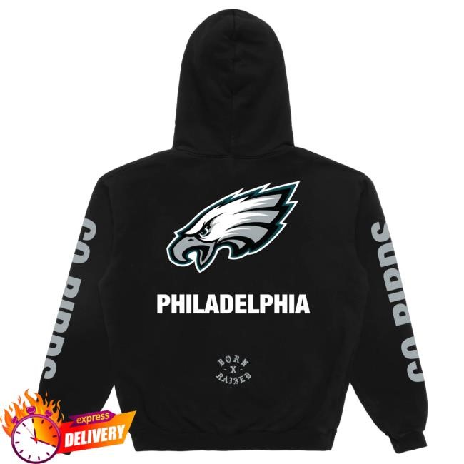 Official Born X Raised Merch Born X Raised + Eagles Classic Hoodie: Black NFL 2025 Kickoff