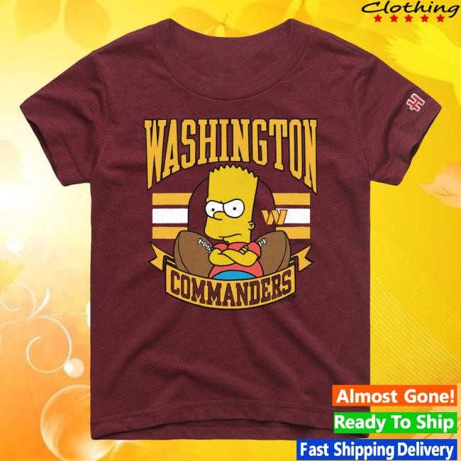 Official Unisex Homage x The Simpsons Burgundy Washington Commanders Tshirt