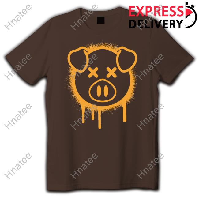 Spray Paint Pig Brown Shirt