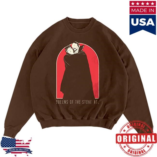 Official Queens Of The Stone Age Qotsa Merch Like Clockwork Cover Crew neck Sweatshirt (Brown)