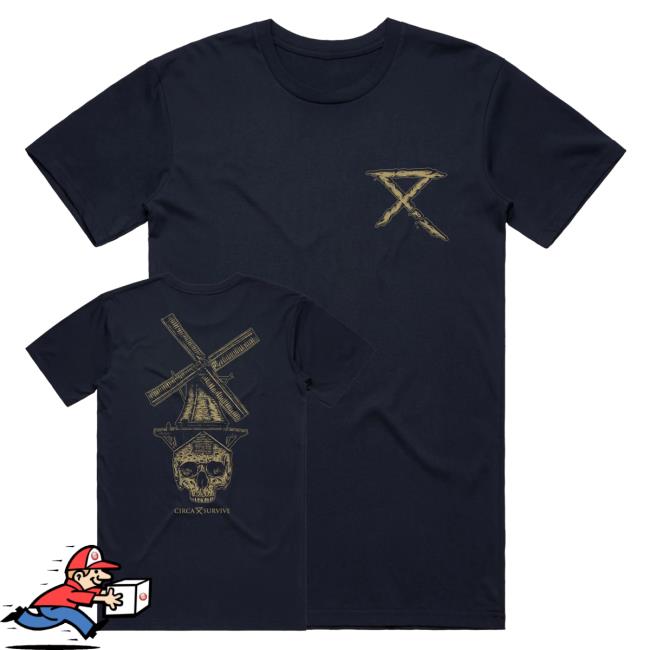 Official Circa Survive Windmill Top Shirt Navy Circasurvive