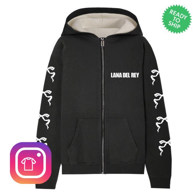 Lana Del Rey Black Zip-Up Vintage Hoodie