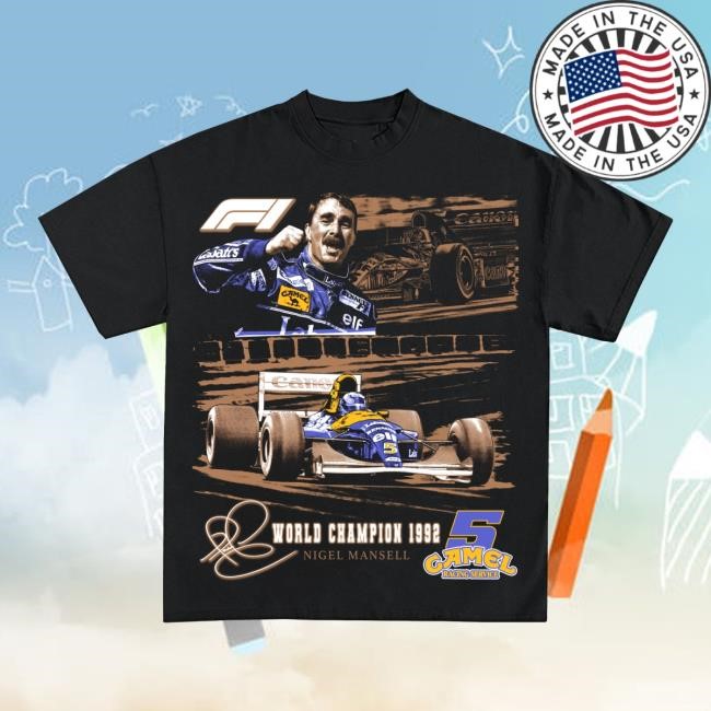 Official Icy Shop Merch Nigel Mansell 1992 World Champion Formula 1 Graphic Hot Shirt