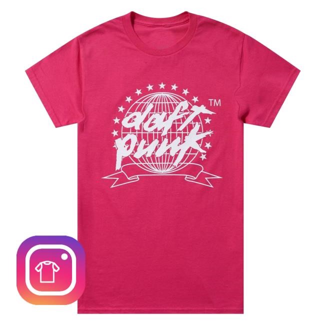 Official Hottopic Daft Punk World Logo Boyfriend Fit Girls Tees