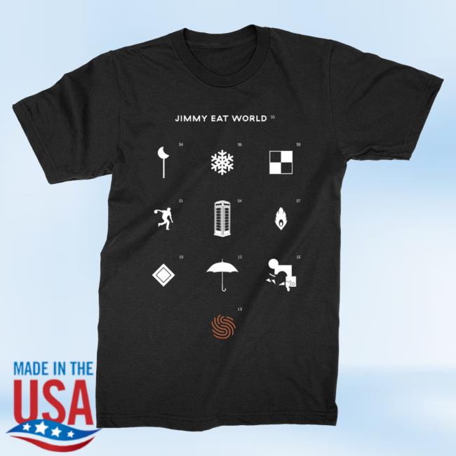 Official Jimmy Eat World Merch Surviving Icons Popover Shirt (Black)