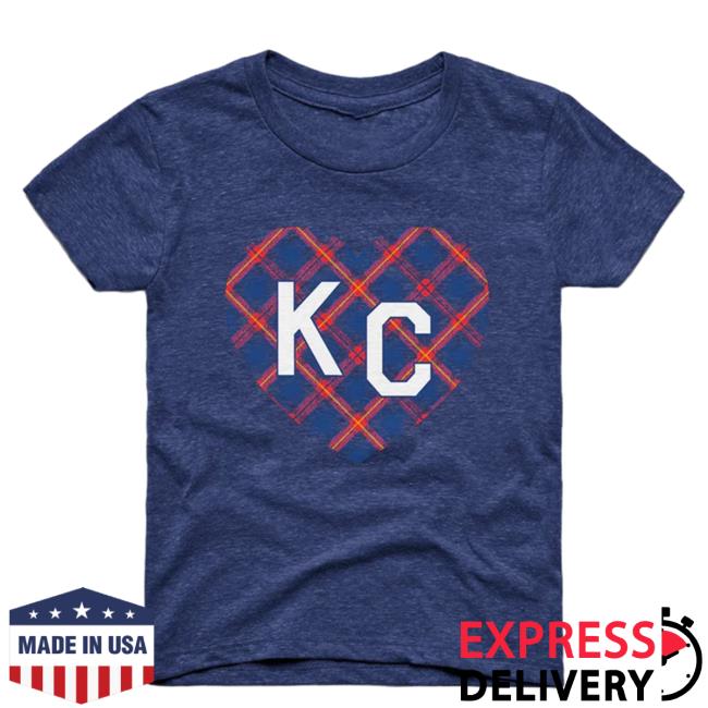Navy & Plaid KC Heart T-Shirt Charliehustle