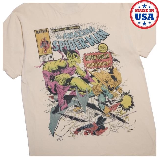 Official Heroes And Villains Forge Series Marvel Spider-Man vs Green Goblin Zine Shirts