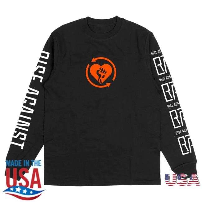 Official Rise Against 2025 Heartfist RA L/S T Shirt (Black)