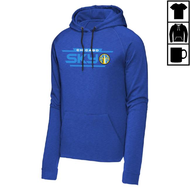 Official Chicago Sky Merch Store Stacked Logo Strive Crewneck Sweatshirt Chicago Sky Apparel Shop ChicagoSky