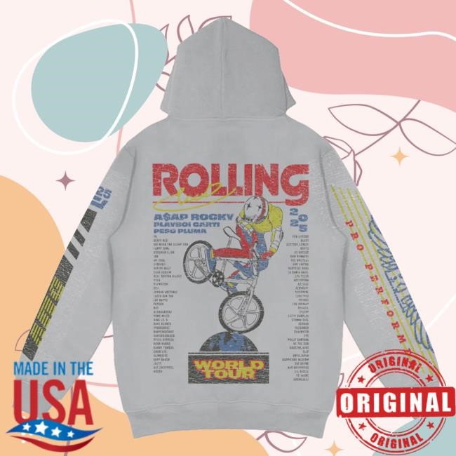 Rolling Loud RL LA 25 Moto World Limestone Popover Hoodie Official Rolling Loud Merch Store