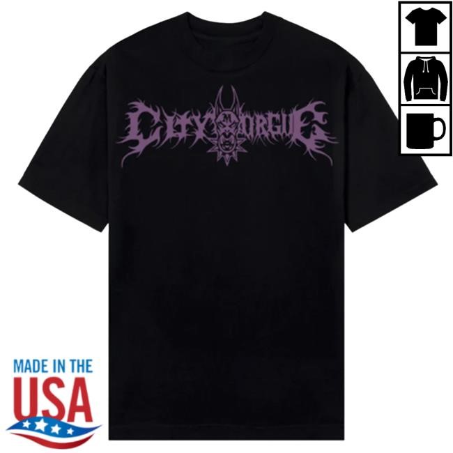 Official City Morgue Merch Revenge X City Morgue Metal Tour Popover Shirt Black/Purple City Morgue Clothing