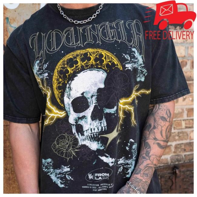 4058 - Inferno Haloed Skull Tee Youngla Youngla Apparel Merch 4058 - Inferno Haloed Skull New T-Shirt Youngla
