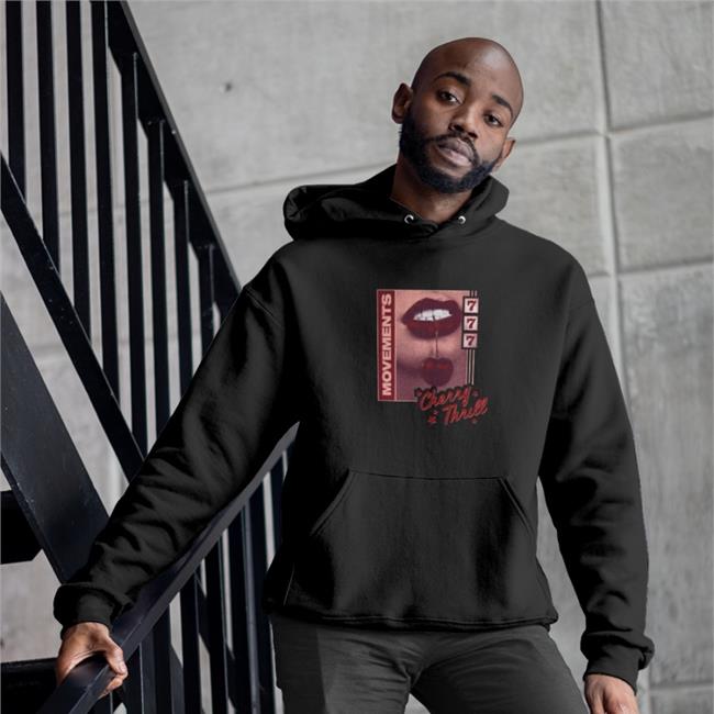 Movements Merch Cherry Thrill Hoodie Black Donut Friend