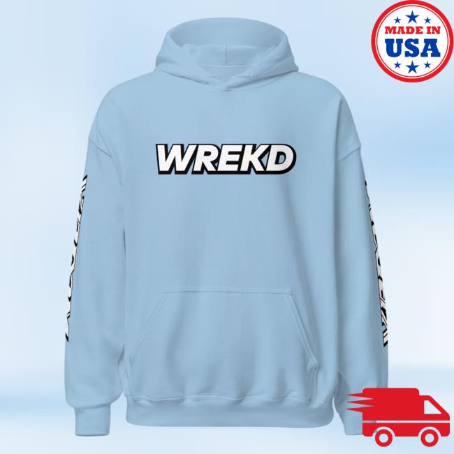 Official Wrekd X Vroom Unisex Hoody Light Blue