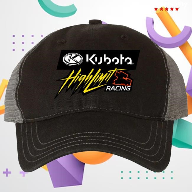Official High Limit Racing Kubota High Limit ~ Garment-Washed ~ Trucker Snapback Hat - Black / Charcoal