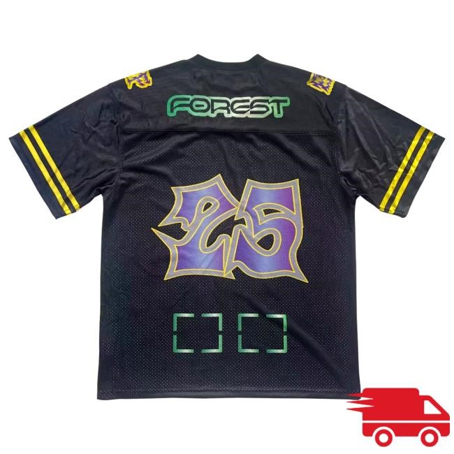 2025 Forest Goods Mesh Football Jersey Tees Electric Forest Festival Official