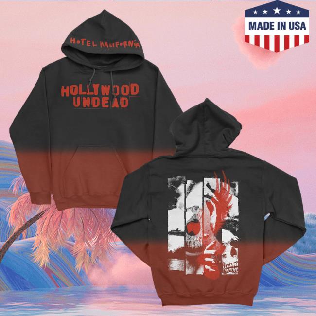 Hollywood Undead Merch Hk Evil Skull Pullover Blood Red Dip Dye Crewneck