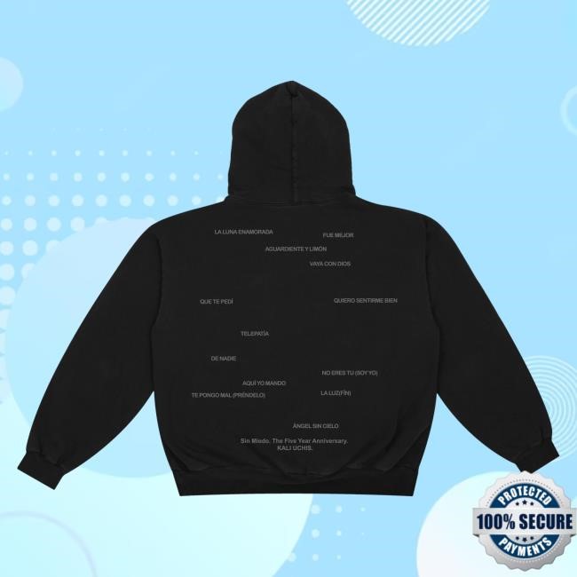 Sin Miedo Anniversary Black Pullover Hoodies | Kali Uchis Official | Alternative Pop & R&B Artist Hoodie