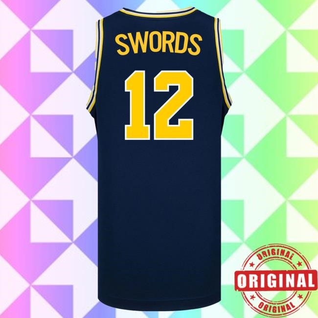 Michigan Wolverines #12 Syla Swords Student Athlete Blue Women's Basketball Jersey Tees | The M Den Official Merch Store Shop