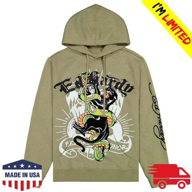 Official Ed Hardy Merch Store Shop Ed Hardy Panther Snake MensHooded Sweatshirt EdHardy