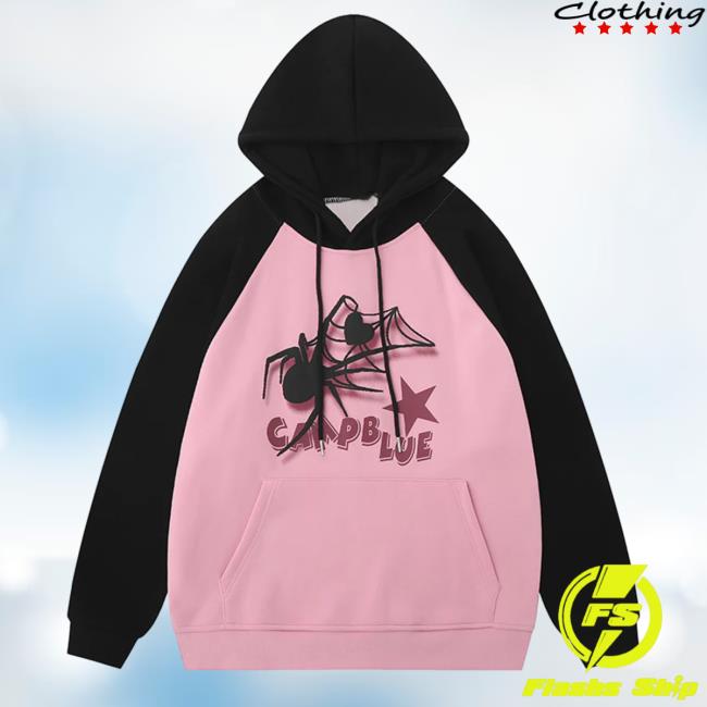Lemandik American Style Pull Over Hoodie Pink Spider