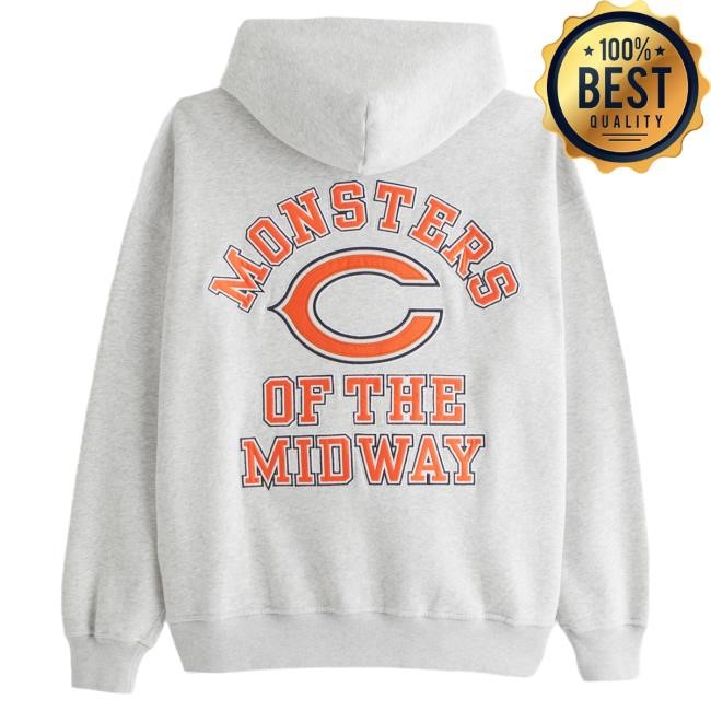 Official Abercrombie And Fitch Chicago Bears Graphic Popover Hoodie NFL by Abercrombie