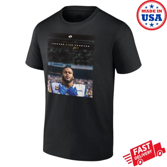 Official Men's Fanatics Branded Aaron Donald Black Los Angeles Rams Retirement Essential T Shirt