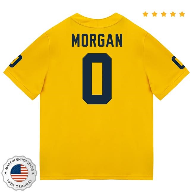 The M Den Michigan Wolverines #0 Semaj Morgan Student Athlete Maize Football Jersey Tee
