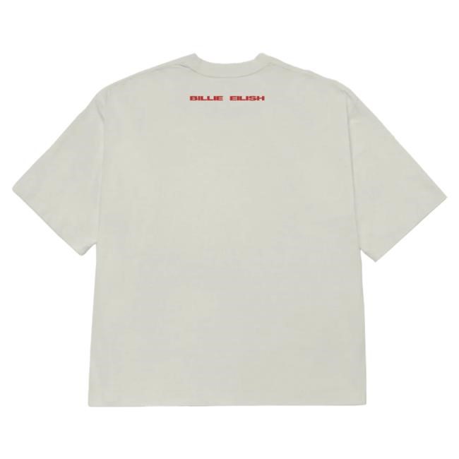 Official Billie Eilish Merch Store Shop Billie Eilish Falling Scatter Text White Shirts BillieEilish