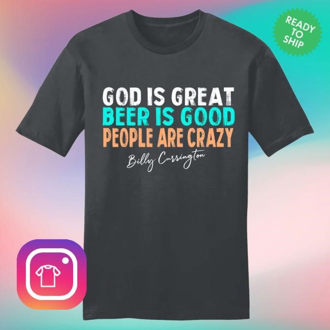 Official Billy Currington Charcoal God Is Great Popover Shirt